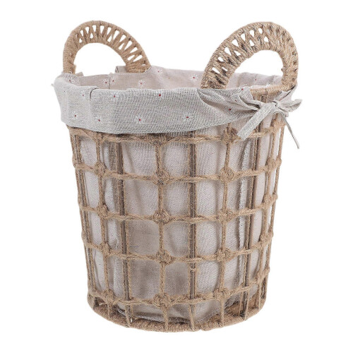 Portable Laundry Basket Woven Dirty Clothes Storage Basket 1Pcs