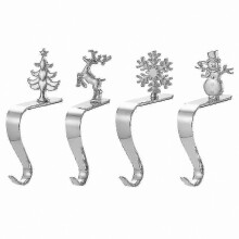 Christmas Stocking Holder, Mantel Hook Silver Color Snowflake Tree Holiday Xmas Gift Bag Sock