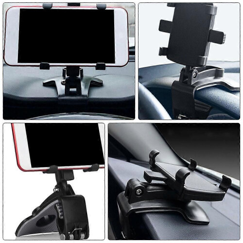 Car Phone Mount Dashboard Holder for Navigation 1Pcs Black Silicone ABS Metal 1