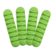 Solid Cable Holder Adhesive Cable Holders for Desktop 4Pcs Green Silicone