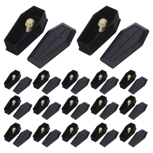 Mini Skeleton Coffin Halloween Decor for Party 20Set Miniature Figurines