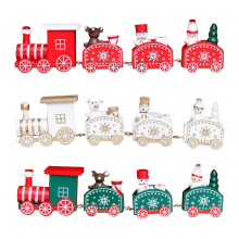 Festive Wooden Mini Train Snowman Bear Themes Desktop Village Enhance Christmas Party Safe Natural