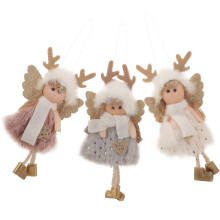 Christmas Tree Decoration Angel Hangings for Decor 3Pcs Assorted Color