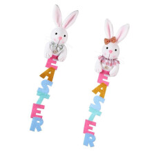 Assorted Color Bunny Pendant Easter Hanging Decor for Decorating 2Pcs