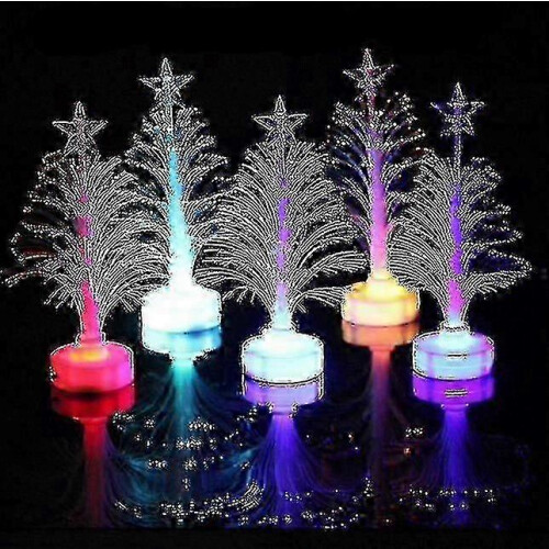 5pcs Multicolor Fiber Optic Led Christmas Tree Led Light Glowing Lights Home Decor