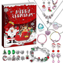 Schmuckfestival-Kalender für Mädchen 2023: Perlenanhänger, Halsketten, Ohrringe, 24-Tage-Countdown bis Holi (26er-Pack)