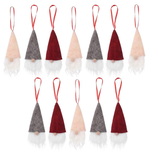 Tree Gnomes Ornaments Christmas Elements Round Head Non-Woven Fabric Plush Ornaments 24Pcs 2