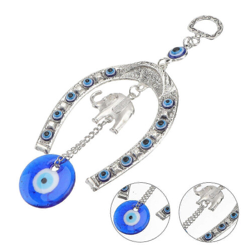 Blue Eyes Hanging Pendant Horseshoe Elephant Shape Pendant Blessing Decor 1