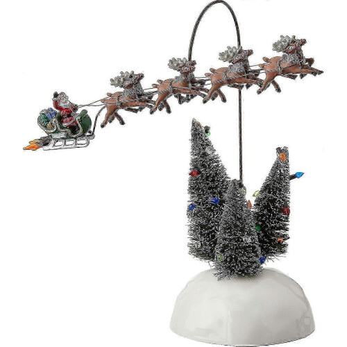 Weihnachtsdorf – Animierte, flammende Schlitten-Accessoire-Figur 1