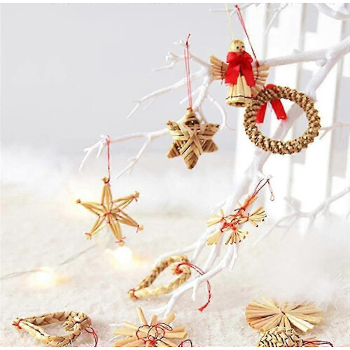Straw Tree 56 Pieces Christmas Tree Decoration Straw Pendant Set - Christmas Tree Decoration 2