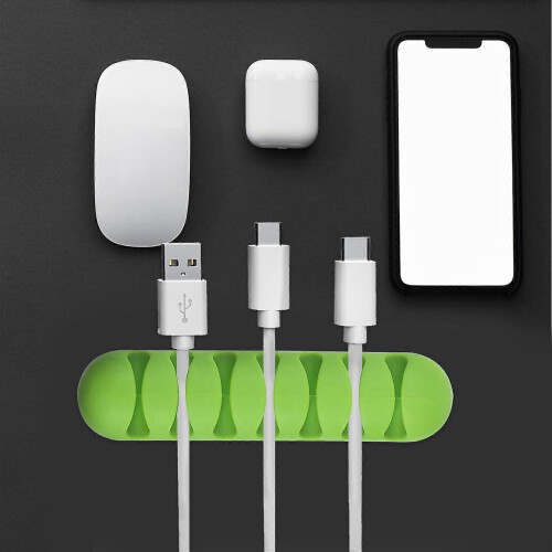 Solid Cable Holder Adhesive Cable Holders for Desktop 4Pcs Green Silicone 1