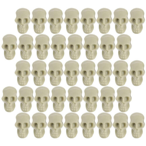 White Skeleton Head Mini Skulls for Halloween Decor with 50Pcs Set 1