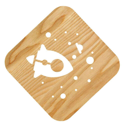 Wooden Rocket Night Light Creative Bedside Lamp for Home 1Pcs