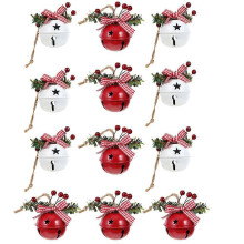 Christmas Bell Decors Hanging Pendants for Decoration Use 12Pcs Assorted Color