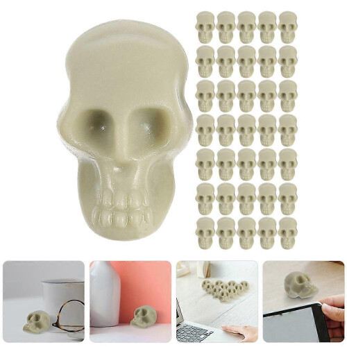 White Skeleton Head Mini Skulls for Halloween Decor with 50Pcs Set 2