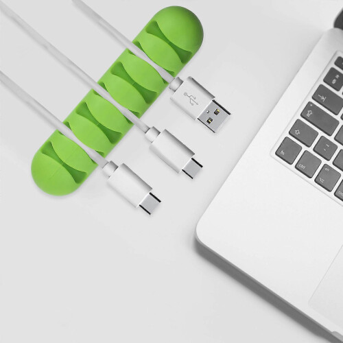 Solid Cable Holder Adhesive Cable Holders for Desktop 4Pcs Green Silicone 2