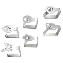Tablecloth Clamps Stainless Steel Clips for Tablecloth Use 6Pcs Silver