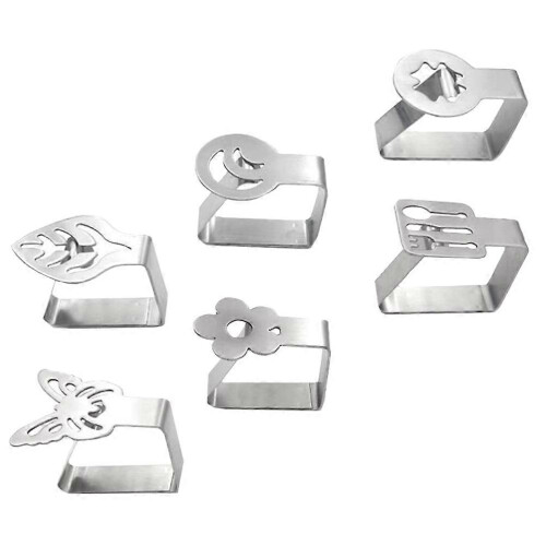 Tablecloth Clamps Stainless Steel Clips for Tablecloth Use 6Pcs Silver