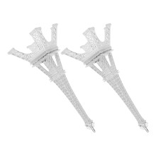 Acrylic Night Light Eiffel Tower Lamp for Lighting Use 2Pcs Silver Decoration