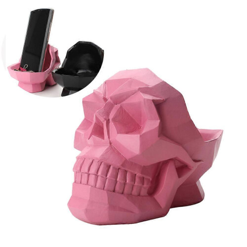 Smartphone Stand Resin 3D Skull Cellphone Holder Universal 1Pcs Pink