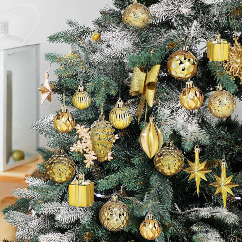 12 goldene Christbaumkugeln zum Aufhängen 2