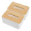 Khaki Wooden Tissue Box Cover for Bedroom 2Pcs Rectangular Holder 1