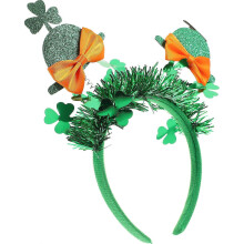 Fascia per capelli a forma di fiocco decorativo con trifoglio per il giorno di San Patrizio, colore verde, 1 pezzo.