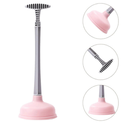 Rubber Cup Plunger for Bathroom Drain Cleaning with Long Handle 2