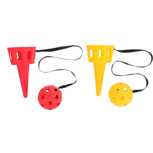 Gioco di lancio e presa per bambini all'aperto con palla a cucchiaio, 2 set.