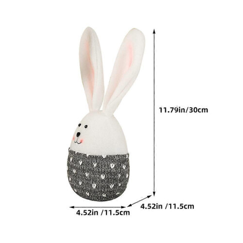 Easter Bunny Doll Stuffed Rabbit Toy for Decoration with Grey Plush Material 1