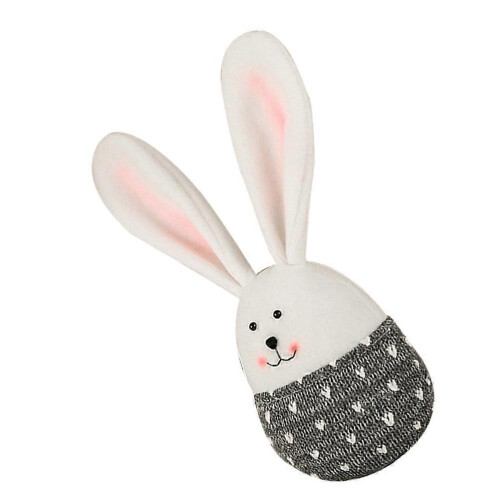 Easter Bunny Doll Stuffed Rabbit Toy for Decoration with Grey Plush Material 2