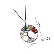 Stone Tree Pendant Life Necklace for Decoration Colorful Accessory Gift