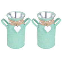 Metal Succulent Flower Planter for Decoration with 2Pcs Iron Flower Buckets