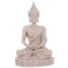 Aquarium Ornament Buddha Statue for Decoration Beige Sandstone