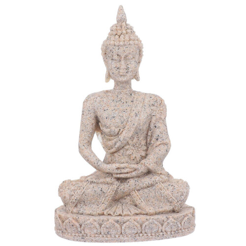 Aquarium-Ornament: Buddha-Statue aus beigem Sandstein
