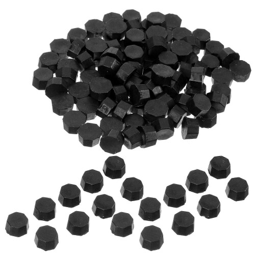 Wachssiegelperlen, schwarz, für Bastelarbeiten, 2 Beutel-Set 1