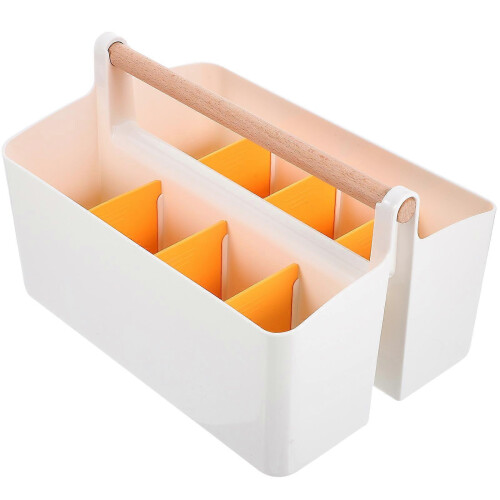 Yellow Sundries Storage Box for Desktop Organizer with Multi-Grid Compartments 2