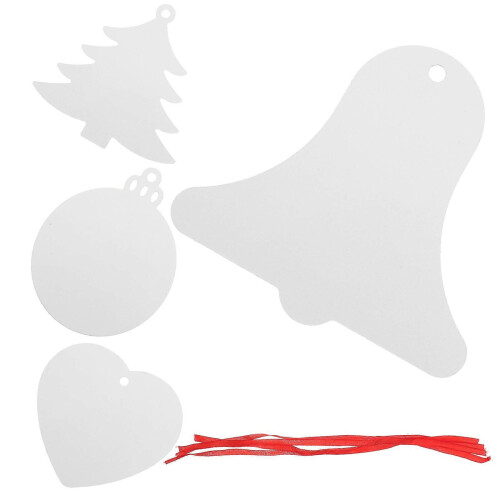 Christmas Hanging Decoration 4Pcs White Aluminium DIY Tree Pendants 1