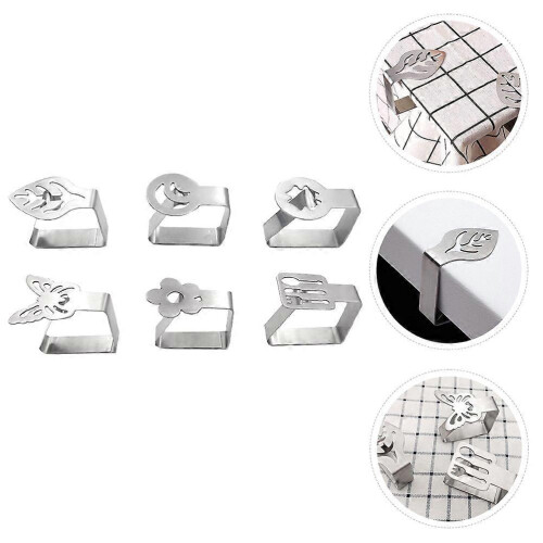 Tablecloth Clamps Stainless Steel Clips for Tablecloth Use 6Pcs Silver 1