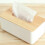 Khaki Wooden Tissue Box Cover for Bedroom 2Pcs Rectangular Holder 5
