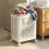Living And Home Foldable Laundry Basket with Wheels 1