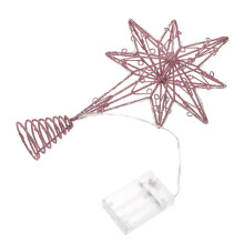 Adorno rosa para la punta del árbol de Navidad para decoración navideña (1 unidad)