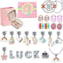 Calendrier licorne, coffret cadeau, bracelet de Noël à perles à faire soi-même, cadeau de fin d'études pour enfant