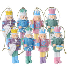 Cascanueces navideño de madera, figura de soldado cascanueces para decoración, juego de 8 piezas