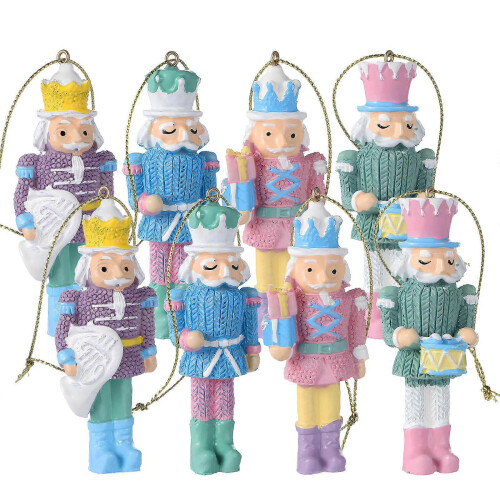 Christmas Nutcracker Wooden Nutcracker Soldier for Decoration 8Pcs Set