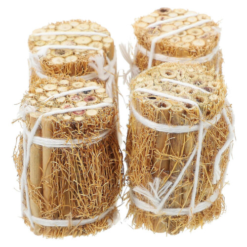 Mini Bale Decoration Doll House Accessory for 4Pcs Mini Haystack Models