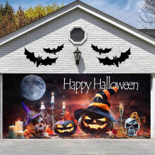 Letrero de Feliz Halloween para puerta de garaje, decoración para exteriores/interiores, pared del hogar y fondo para fotos.