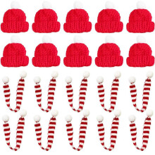 Miniature Scarves 20Pcs Christmas Bottle Decorations Classic Christmas Theme Size 2.67X1.97X1.97In