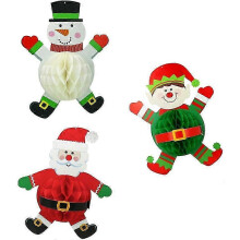 adornos colgantes navideños de panal para una decoración festiva de las fiestas.