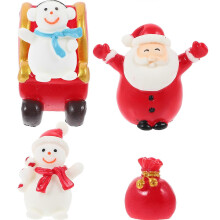 Mini Landscaping Ornaments Resin Snowman Santa Claus Xmas 5Pcs Collection